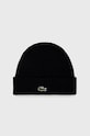 Шерстяная шапка Lacoste тонкий чёрный RB9883