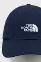 Pamučna kapa sa šiltom The North Face mornarsko plava