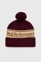 Čepice Peak Performance hrubá burgundské G77982