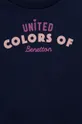 tmavomodrá Detská bavlnená tepláková súprava United Colors of Benetton