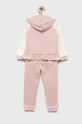Παιδική βαμβακερή αθλητική φόρμα Guess ροζ
