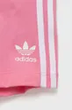 Detská bavlnená súprava adidas Originals ružová