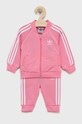 Trenirka za bebe adidas Originals pletivo roza HK7485