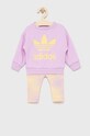 adidas Originals komplet dziecięcy z elastanem fioletowy HK2910
