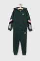 зелений Дитячий спортивний костюм adidas Originals Для дівчаток