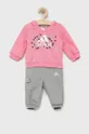 розовый Комплект для младенцев adidas Для девочек