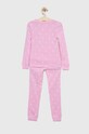 Polo Ralph Lauren piżama bawełniana 4P0035 różowy AW22