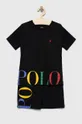 črna Otroška pižama Polo Ralph Lauren Otroški