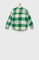Παιδικό βαμβακερό πουκάμισο Tommy Hilfiger πράσινο