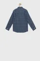 Παιδικό βαμβακερό πουκάμισο Abercrombie & Fitch σκούρο μπλε