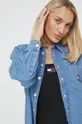 modra Bombažna srajca Tommy Jeans