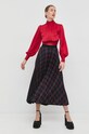 Hodvábna blúzka Elisabetta Franchi CA04927E2 červená AW22