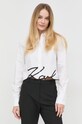 Bombažna srajca Karl Lagerfeld bela 226W1605