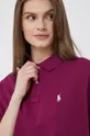 μωβ Βαμβακερή μπλούζα με μακριά μανίκια Polo Ralph Lauren