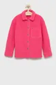 vijolična Otroška majica iz flisa Tommy Hilfiger Dekliški