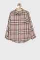 Dětská košile Abercrombie & Fitch dlouhý růžová KI240.2409