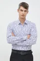modra Bombažna srajca Karl Lagerfeld Moški