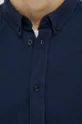 Βαμβακερό πουκάμισο Samsoe Samsoe σκούρο μπλε