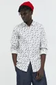 Βαμβακερό πουκάμισο Produkt by Jack & Jones λευκό