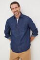 Sisley koszula jeansowa 5FV6SQ017.902 granatowy