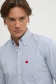 Bavlněná košile HUGO modrá 50479302