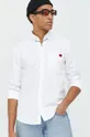 Βαμβακερό πουκάμισο HUGO λευκό
