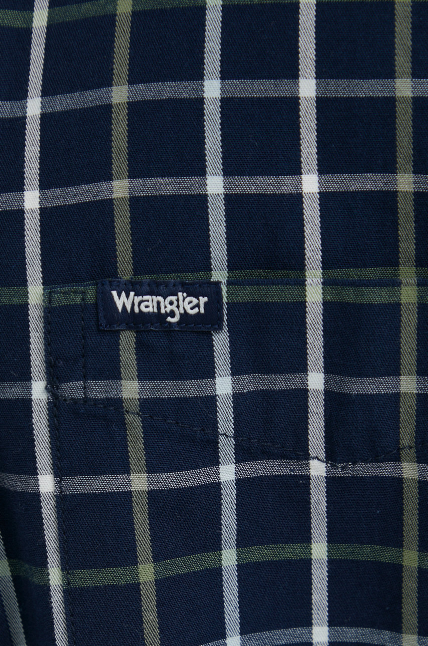 Wrangler koszula bawełniana granatowy