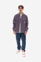 Billionaire Boys Club koszula z domieszką wełny Check B22317 fioletowy AW22