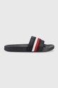 Tommy Hilfiger klapki Corporate Web Detail Slide granatowy