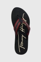 granatowy Tommy Hilfiger japonki Gold Signature Beach Sandal Wmn