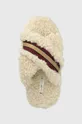 beżowy Tommy Hilfiger kapcie Sherpa Fur Home Slippers Straps