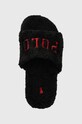 Polo Ralph Lauren papucs Black Chunky Sherpa fekete SLF6230CRL.BLK