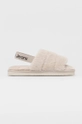 beżowy Calvin Klein Jeans kapcie Home Slipper Fakefur Elastic Damski