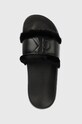 Παντόφλες Calvin Klein Jeans Slide W/fake Fur μαύρο YW0YW00754.BDS