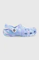 μπλε Παντόφλες Crocs Classic Marbled Clog Γυναικεία