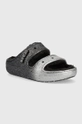 Crocs kapcie Classic Cozzzy Glitter Sandal srebrny