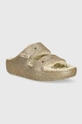 Crocs klapki Classic Cozzzy Glitter Sandal złoty