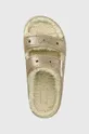 золотий Шльопанці Crocs Classic Cozzzy Glitter Sandal