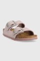 Кожаные шлепанцы Birkenstock Arizona Big Buckle фиолетовой