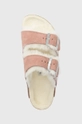 rózsaszín Birkenstock velúr papucs Arizona Shearling