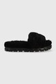 UGG pantofole in lana W Cozetta Curly Planet friendly nero 1130838.BLK