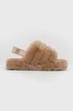 Παιδικές μάλλινες παντόφλες UGG Fluff Yeah Slide καφέ 1098494K.CHE