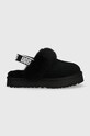 UGG papuci din piele Funkette negru 1130395K.BLK