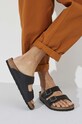 Birkenstock klapki skórzane Arizona 1023115.BLK