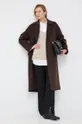 Вовняне пальто Selected Femme коричневий