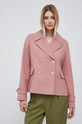 Odzież Tommy Hilfiger kurtka z domieszką wełny WW0WW35074.9BYY różowy