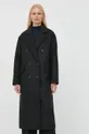Μάλλινο παλτό Twinset μαύρο
