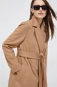 béžová Vlnený kabát Calvin Klein