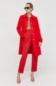 Μάλλινο παλτό BOSS κόκκινο