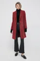 Kabát s prímesou vlny Sisley červená